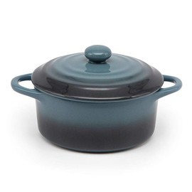 12oz Mini Cocotte, by Kook, Casserole Dish, Ceramic Make, Easy to Lift Lid, Gray, Set of 4,