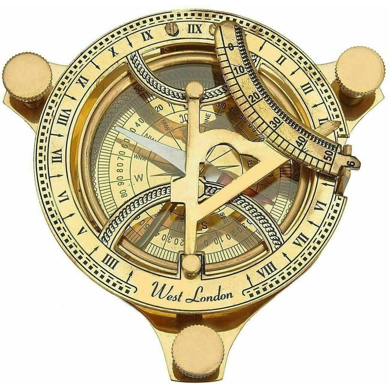 4" Sundial Compass - Solid Brass Sun Dial Royal Nautical