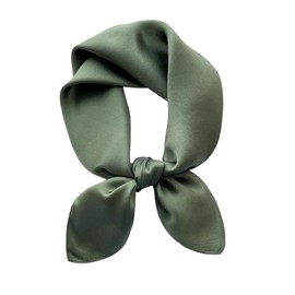 ANDANTINO 100% Pure Mulberry Silk Square Scarf for Hair-27'' Women Men Natural Silk Neckerchief Digital Printed Headscarf (Solid Color-Dark Green)