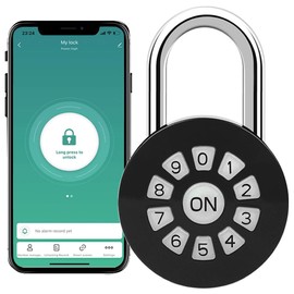 GreatYYT Smart Padlock, Password Lock with APP Control(iOS/Android), Access via Bluetooth & Pin Codes,Suitable for Gym, Locker, Gates, Fence and Storage (Black)
