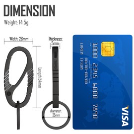 KeyUnity Titanium Carabiner Keychain Clip, EDC Dual-Gate Quick Release Key Ring Holder & Organizer, Keyrings For Men, Titanium Keyring, Belt Clip, Ideal for Men & Women Outdoor Activities