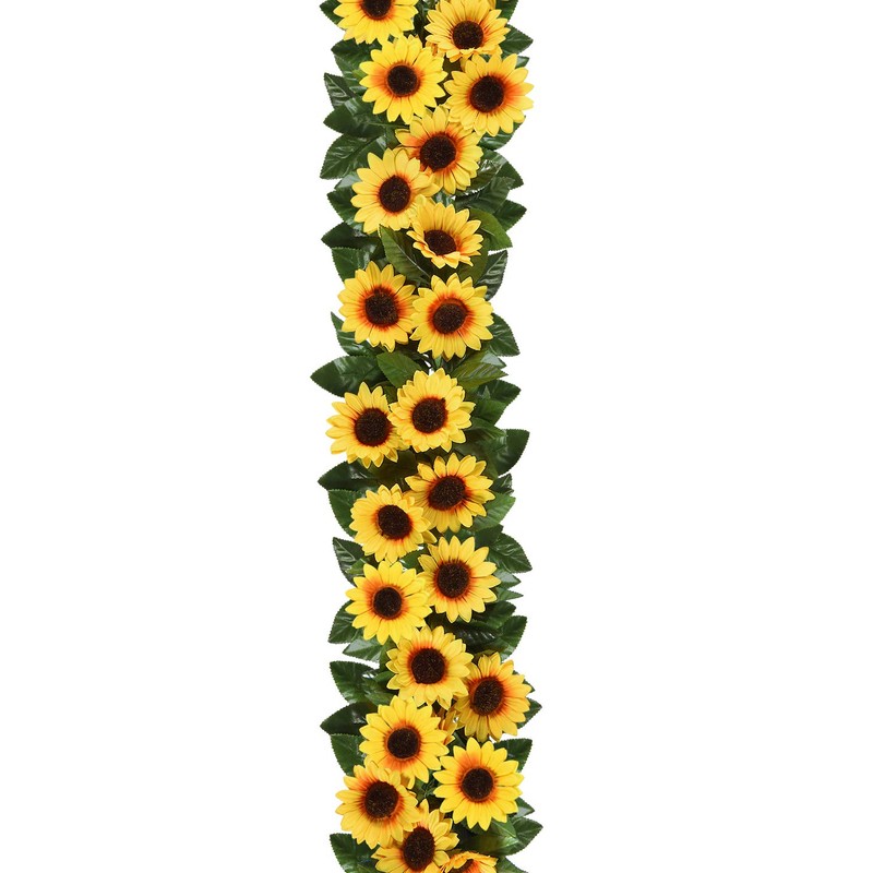 Shiny Flower 4 Pcs Artificial Sunflower Garland Silk Sunflower Vine