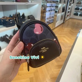 Coach NWT Coach Mini Court Backpack Bag Charm Signature Cherry Print CZ086