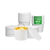 APSIC Disposable Paper Soup Cups - 100 Sets 8oz Small