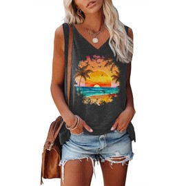 Womens Tank Tops Sleeveless Yoga Shirts Summer Tops Loose Fit Running Athletic Shirts