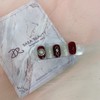 [Handmade Nail Tips] Burgundy Stone Nails / [수제네일팁] 버건디 스톤네일