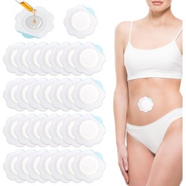 30pcs Castor Oil Pack Wrap for Belly Button, Self-Adhesive Disposable Castor Oil Belly Button Wrap Pads Spunlace Cloth Highly Absorbent Organic Cover Compress Patches No Wash (Oil Not Included)