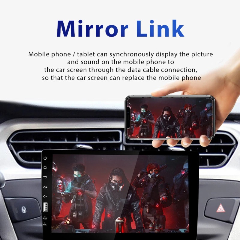 Camecho 9" Single 1 Din Car Stereo Radio Bluetooth FM