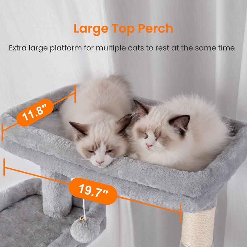 Heybly Cat Tree, 68 inch Multi-Level Cat Tower for Indoor