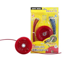 Sanyo Metal Safety Weeding Cutter E3 for Lawn Trimmers, Main Unit Set, 4 Straight & 3 Twisted Cords, 7.9 inches (20 cm), Includes 10 Each (20 Pieces) No.0925 Al-Edge Cord, Elba Cutter, Nylon Cutter