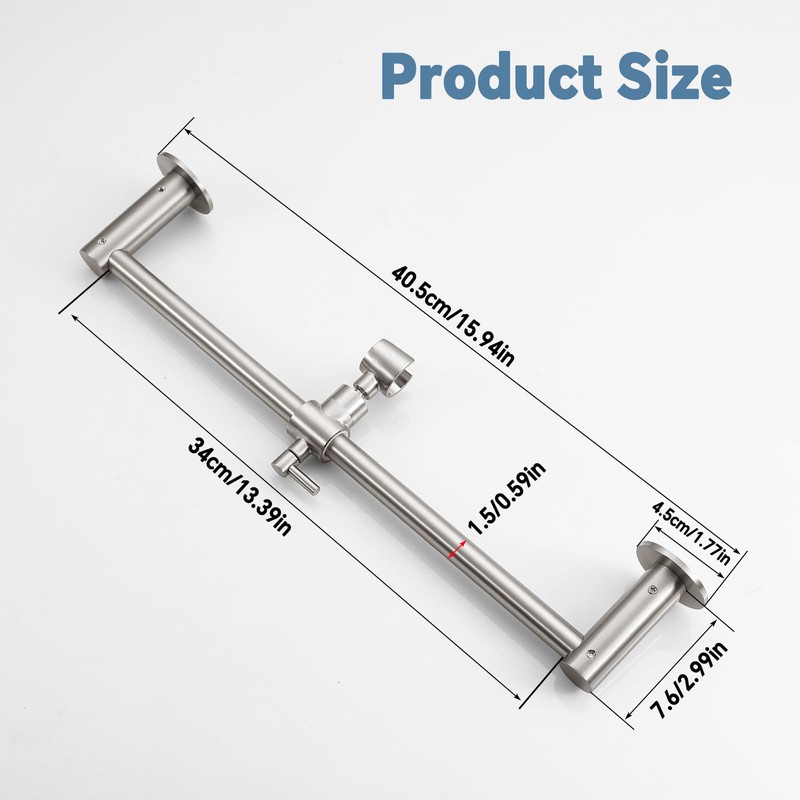 Shower Slide Bar Adjustable Handheld Shower Head Holder Wall Mount