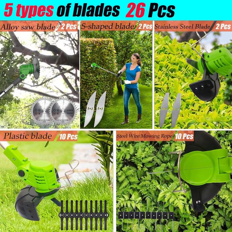 Electric Weed Wacker Battery Powered 3 in 1 Grass Trimmer/Lawn