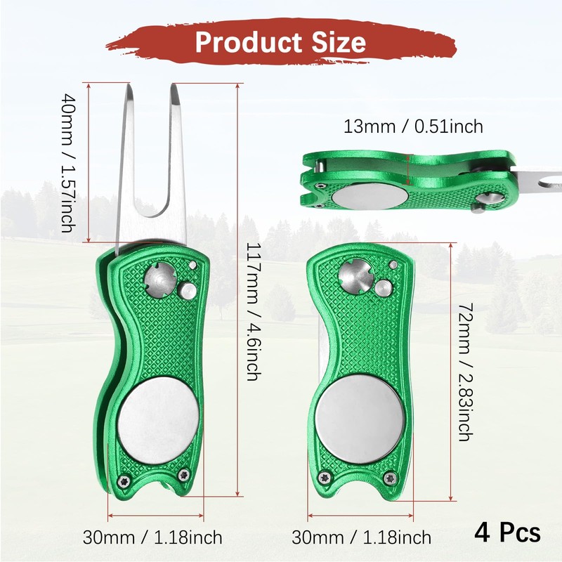TIXIPEM Golf Divot Repair Tool [4PCS] - Switch Foldable Divot