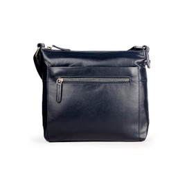 Grains & Tan Real Leather Crossbody Handbag for Women Vintage Designer Tote Ladies Soft Shoulder Bags Travel Hand Bag Classic Clutch Long Adjustable Strap Pure Girls Multiple Pockets- Soft Navy