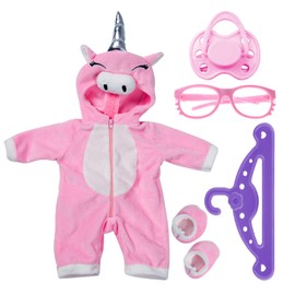 1 Piece One-Piece Suit With Shoes, 1 Piece Pacifier, 1 Piece Clothes Hanger And 1 Piece Glasses, Doll Accessories, Toys And Doll Clothes, Children'S Toys