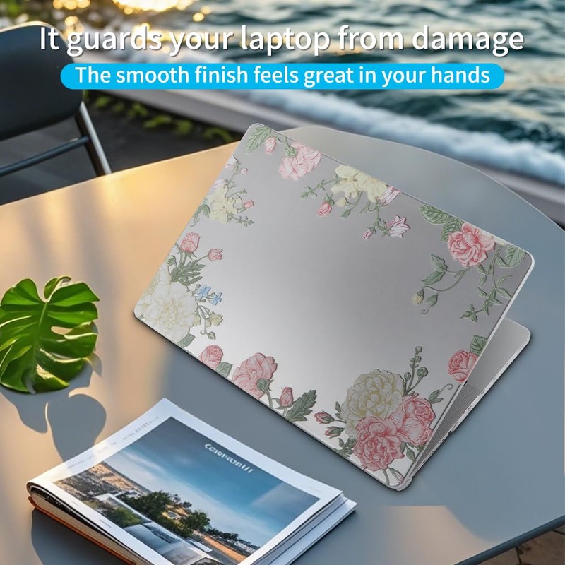 Floral Matte Hard Shell Case for 2026-2021 MacBook Pro 16