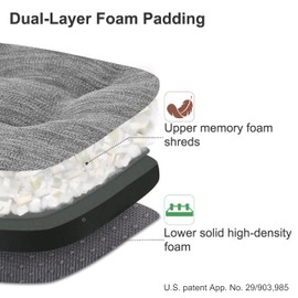 Shinnwa Chair Cushions for Dining Chairs 2 Pack, Tufted Memory Foam Kitchen Seat Cushions, Non-Slip Chair Pads with Ties, 16.5” x 16.5” x 3.5”, Grey, Set of 2