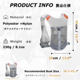 YAPJEB Ultralight Running Vest Women Men Reflective Breathable Hydration Backpack with Water Bottles for Hiking Camping Marathon Cycling Race (Blue)
