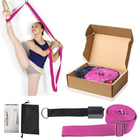 KimDaro Leg Stretcher, Door Flexibility & Stretching Leg Strap - Great for Ballet Cheer Dance Gymnastics or Any Sport Leg Stretcher Door Flexibility Trainer Premium Stretching Equipment (Rose)