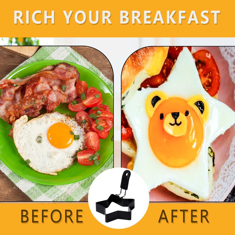 Egg Rings Stainless Steel 2 Pieces Egg Mould Fried Egg