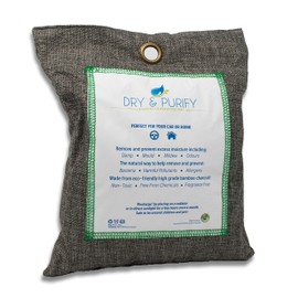 Dry & Purify – Car Dehumidifier Deodorizer. Bamboo Reusable Air Purifier Bag. Also for Home - 500g