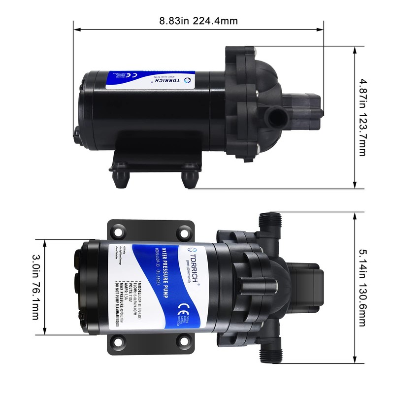 TDRRICH 110v Water Pressure Booster Transfer Pump with Power Plug,4GMP