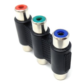 DRUT RCA to RCA Phono Triple Video Coupler Component RGB Red Green Blue Cable Adapter