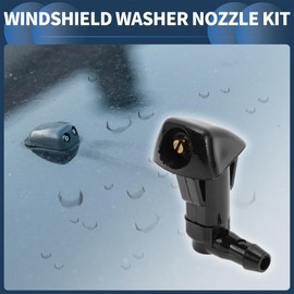INFINAUTO Windshield Washer Nozzle Kit, Front Windshield Spray Nozzles Wiper Spray Washer Jet No.76810SDAA11 for Honda Civic 2006-2011 Black, 1 Set