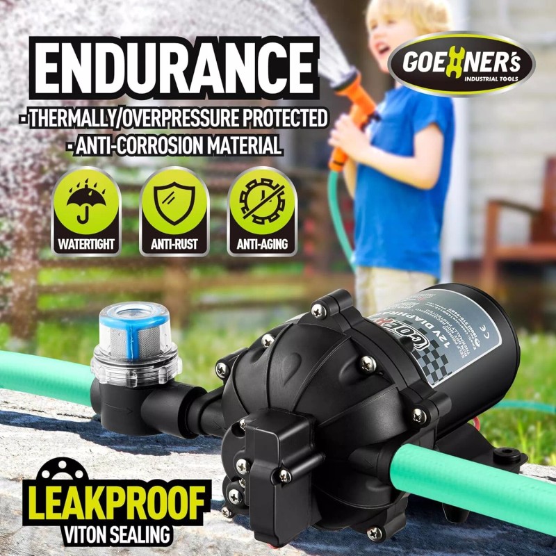 GOEHNER'S [Upgraded Version]RV Fresh Water Pump 12V DC WaterPump 6.5GPM