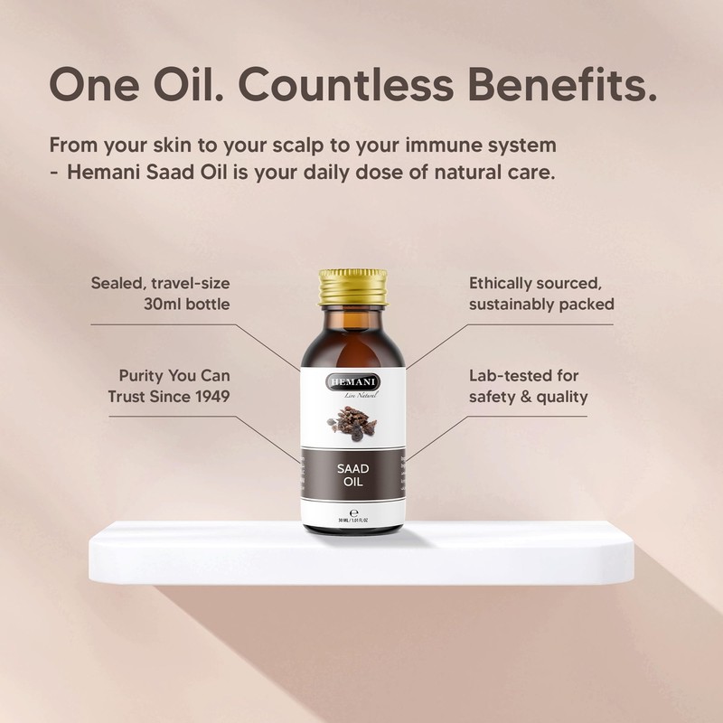 HEMANI Saad Oil 100% Natural Cold Pressed Halal Essential Oil