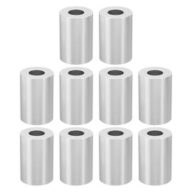 PATIKIL M12 Aluminum Spacers, 10 Pcs Metal Spacer Aluminum M12 X1"OD X1-1/2"L Aluminum Spacer Screw Standoff Round for 1/2" or M12 Screw Bolts, Silvery