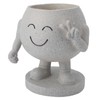 Flower Pot Cute Smile Standing Succulent Flowerpot Fadeless Resin Plant