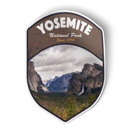 Squiddy Yosemite California National Park Tunnel View - Vinyl Sticker for Car, Laptop, Notebook (5" Tall)