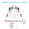 2 Inch LED Recessed Lighting, 3W Dimmable Downlight, 5000K Daylight