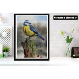 Bimkole DIY 5D Diamond Painting Accessories Bird Stump, Animal Diamond Painting Kit Full Round Drill Painting by Numbers Painting Embroidery Cross Stitch Diamond Decoration (30 x 40 cm)