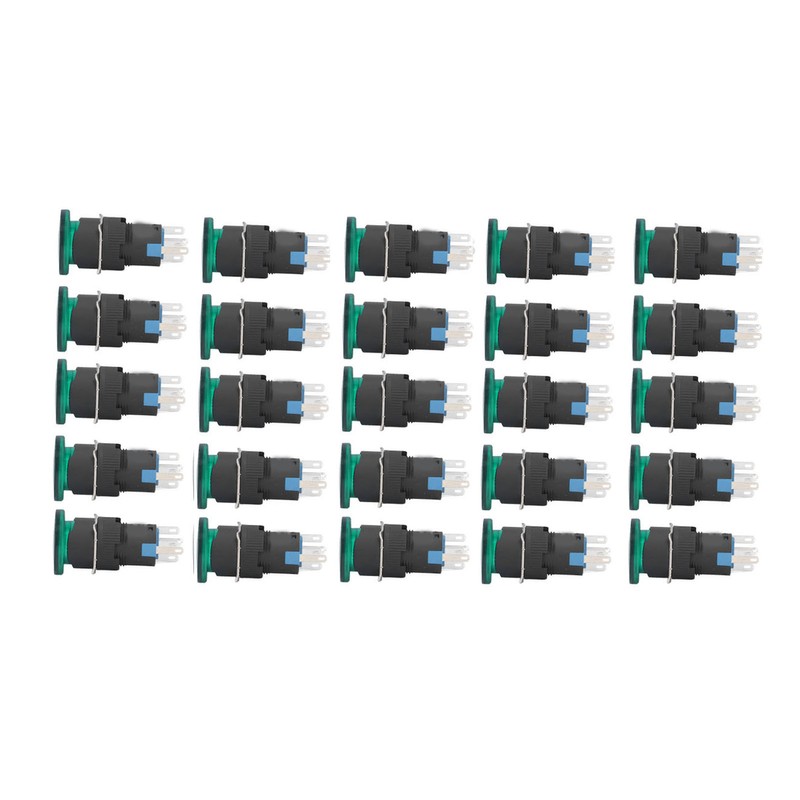 25Pcs/Set Green Mushroom Head Switch IP65 Plastic Mini Button Switches
