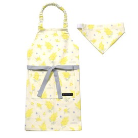 COLORFUL CANDY STYLE CGN1253440 Children's Apron, Girls, Bandana, Elementary School Students, Easy to Put On and Take Off, 39.4 - 47.2 inches (100 - 120 cm), Mimosa Fleur