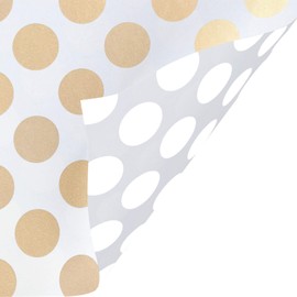 JILLSON & ROBERTS Bulk Gift Wrapping Paper, Two-Sided Gold & Silver Dot, 1/2 Ream 417' x 24"