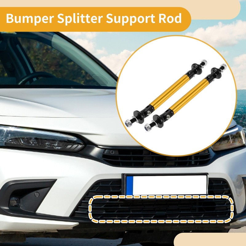 Partuto 2pcs 75mm/2.95in Car Splitter Support Rods Adjustable Front Rear