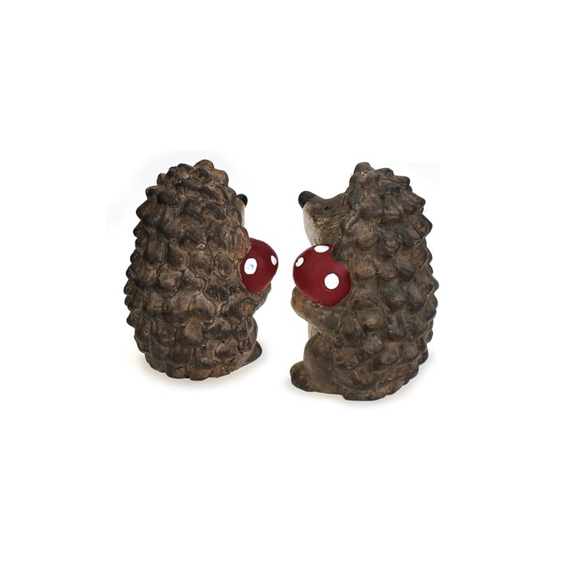 TEMPELWELT 2 x decorative hedgehog figures, each 8 cm, tone