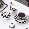 Porlien Checker Pattern 17-Piece Tea Set for 6 with Teapot,