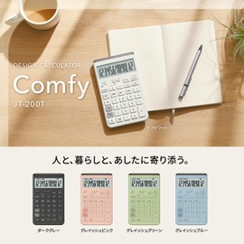 Casio Comfy Dark Gray Design Calculator, Just Type, 12 Digit JT-200T-GY-N