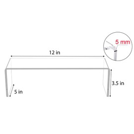 Jusalpha 4 Pc Large 12'' Clear Acrylic Risers, Acrylic Display Risers Shelf Showcase Fixtures for Jewelry, Display Stand for Amiibo Funko POP Figures, Cupcakes, Food Display, Collectibles, Cabinet (12''x 5''x 3.5 '')