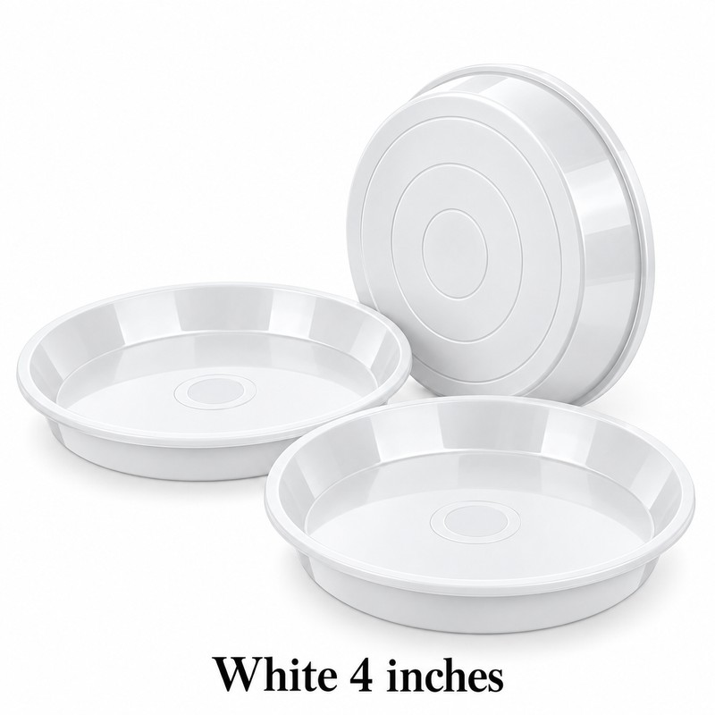 3 Pack Plastic Plant Saucers for Flower Pots – Durable