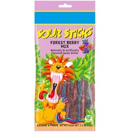 Snacktery Forest Berry Sour Straws - Assorted Sour Candy Mix - Non GMO, Vegan & Kosher Multi Flavored Sour Candy Assortment - 3.5 Ounce Pack