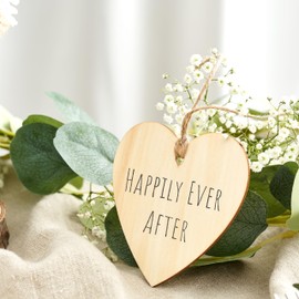 THE TWIDDLERS - 50 Blank Wooden Hearts for Crafting with String, Love Heart Hanging Decorations, Wooden Craft Shapes for Weddings, Heart Craft with String - 10 cm