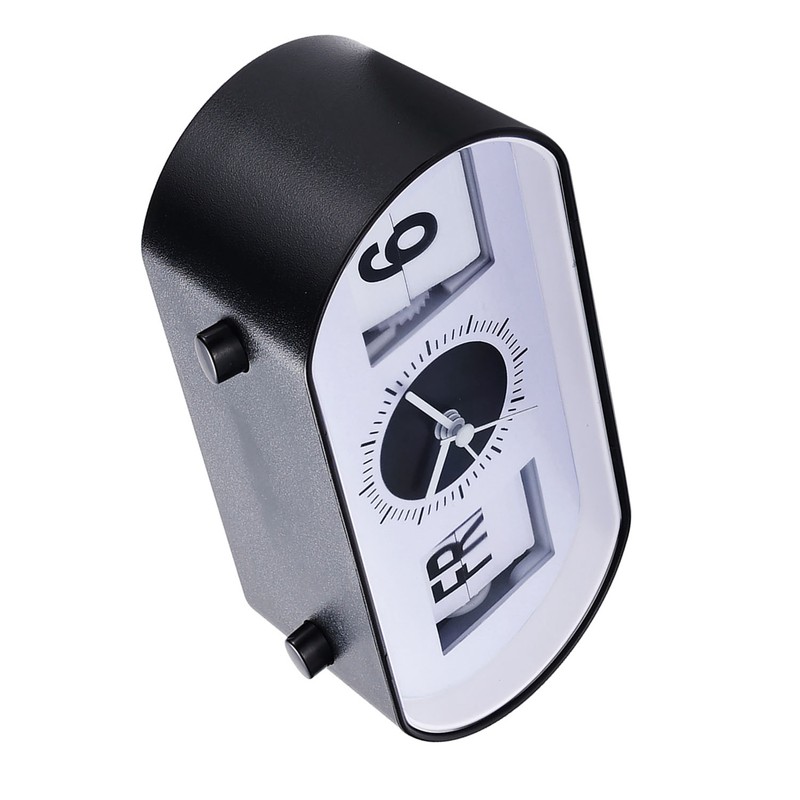 Manual Flip Alarm Clock Simple Silent Modern Calendar Function Desktop