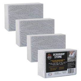 Better Grillin Scrubbin Stone Grill Cleaner-Scouring Brick/Barbecue Grill Brush/Barbecue Cleaner for BBQ, Griddle, 4pk