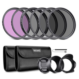 NEEWER Kit de Filtros de Lente de 58mm: UV, CPL, FLD, ND2, ND4, ND8, Parasol y Tapa de Lente Compatible con Canon Nikon Sony Panasonic DSLR Cámaras con Lente de 58mm