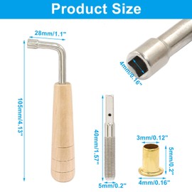 Piutouyar L-Shape Tuning Wrench with 10 Pcs Tuning Pin Nails, Professional Universal Tuning Tool Adjustment Harp Tuning Wrench for Lyre Harp Other Small Stringed Instrument